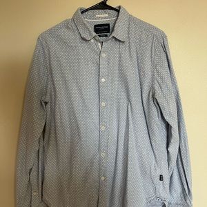 Denim and flower long sleeve button up